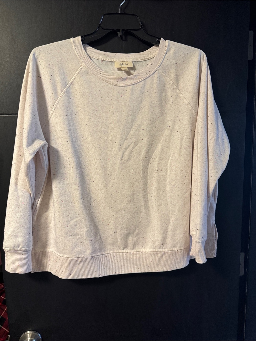Style & Co. Cream Speckled Crewneck Sweatshirt